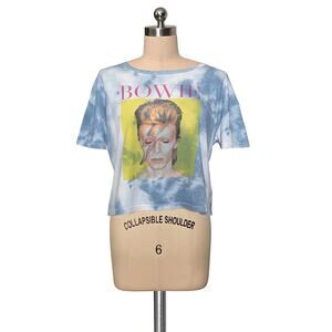 David BOWIE Cotton Blend Tye Dye Face Graphic Print T-Shirt Shirt M